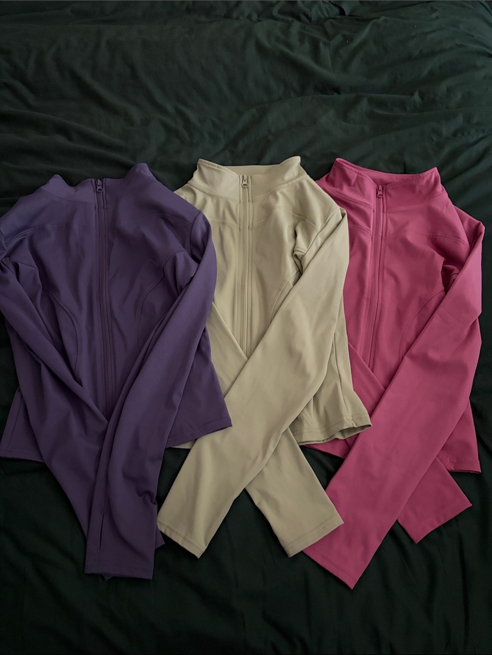 Amazon Women’s Zip-Front Active Top — Purple, Sage, Pink